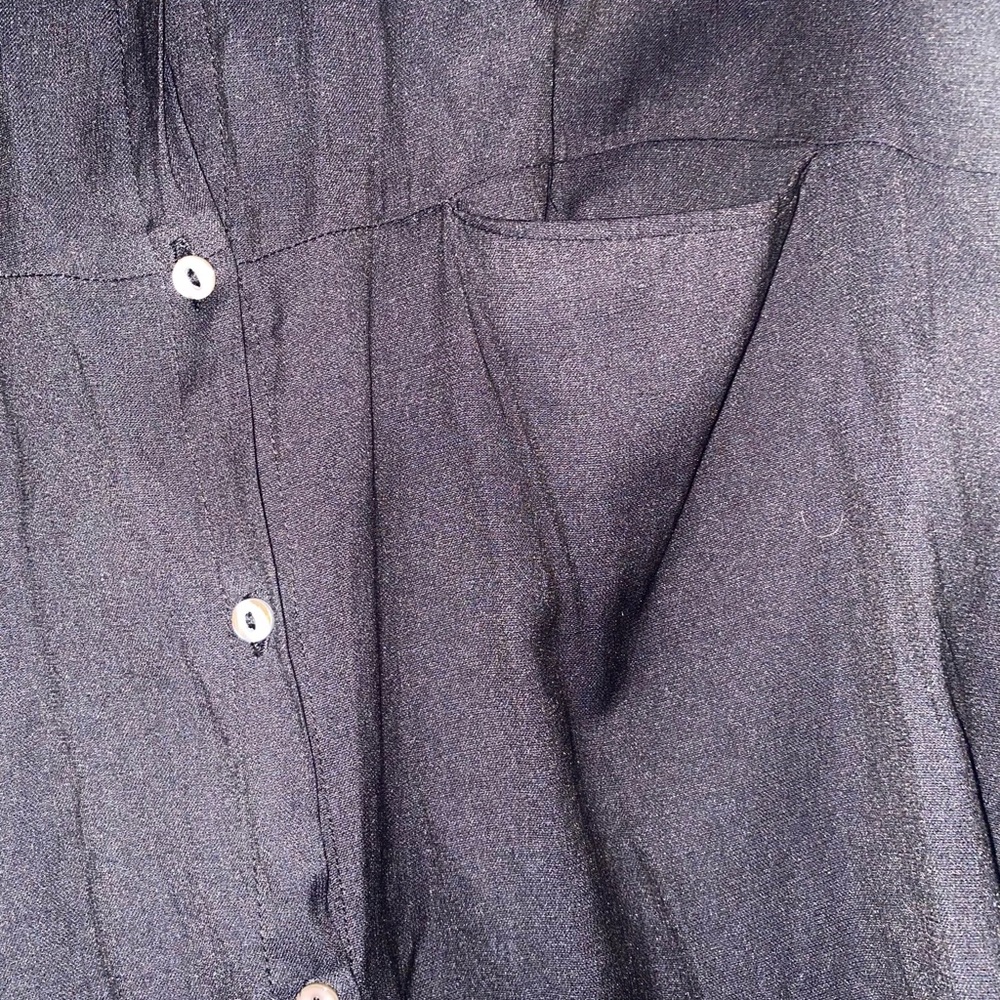 HYFVE‎ Black Button-Up Blouse with Striped Back - Picture 2 of 6